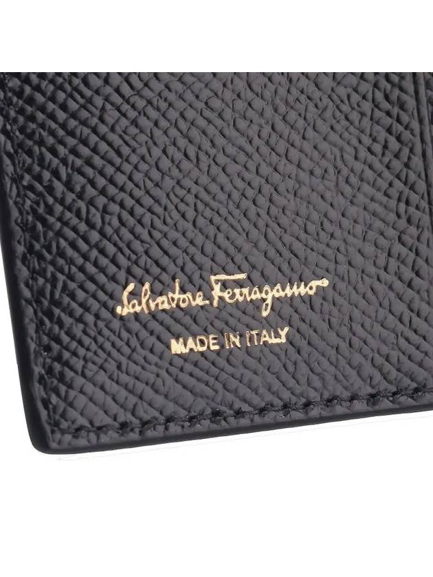 Gancini Compact Half Wallet Black - SALVATORE FERRAGAMO - BALAAN 4