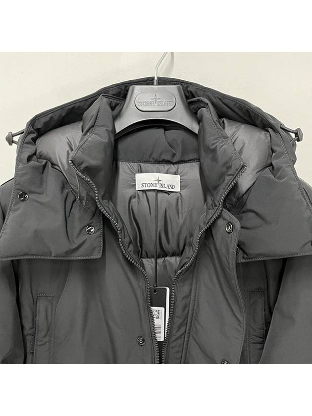 Polyester Micro Twill Long Down Parka Black - STONE ISLAND - BALAAN 8