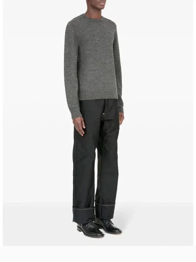 Elbow Patch Crew Neck Knit Top Charcoal - MAISON MARGIELA - BALAAN 5