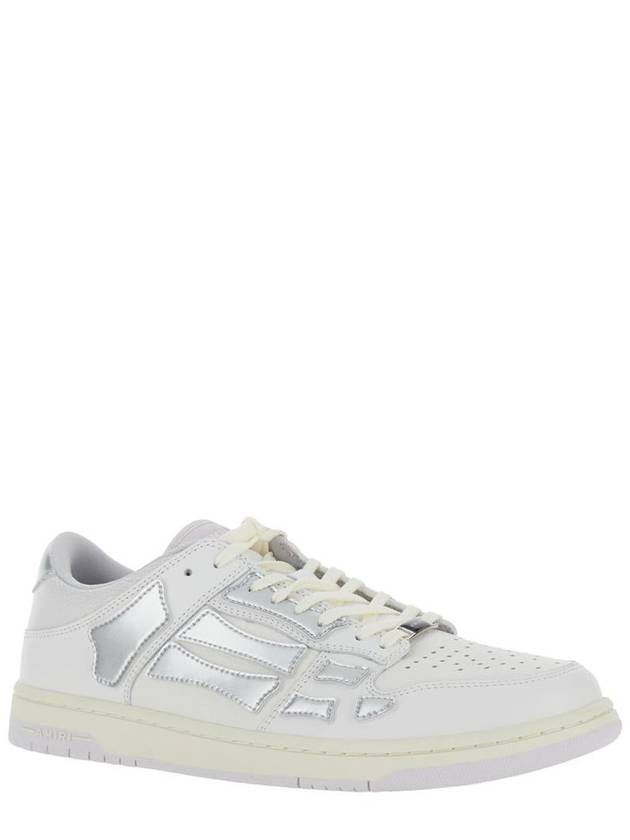 'Skel Top Low' White Sneakers With Skeleton Patch In Leather Man - AMIRI - BALAAN 2