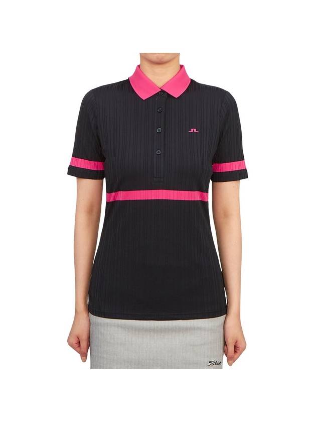 Golf Moira Short Sleeve Polo Shirt Navy - J.LINDEBERG - BALAAN 1