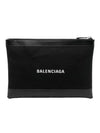 Logo Leather Clutch Bag Black - BALENCIAGA - BALAAN.