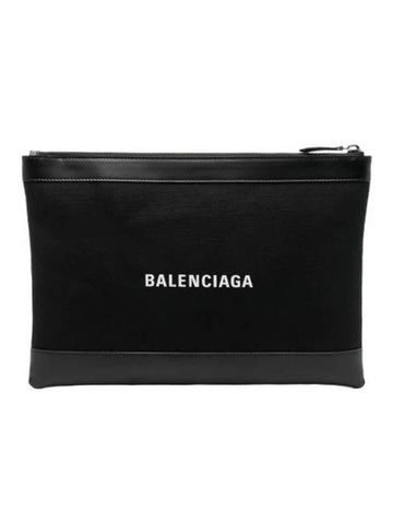 Logo Leather Clutch Bag Black - BALENCIAGA - BALAAN 1