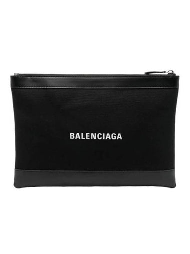 Logo Leather Clutch Bag Black - BALENCIAGA - BALAAN 1