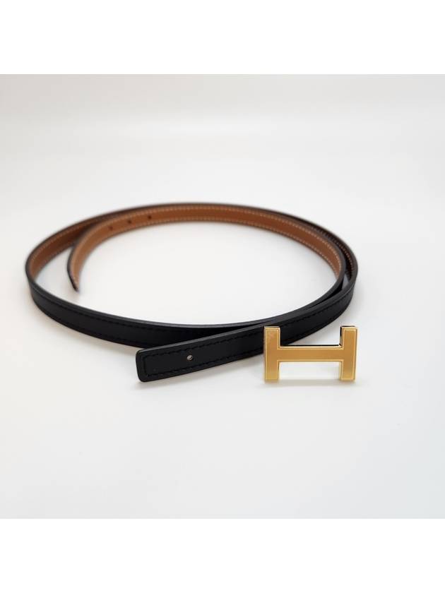 Focus Women s Leather Slim Belt 13mm Black Gold Buckle H064556CC06 - HERMES - BALAAN 1