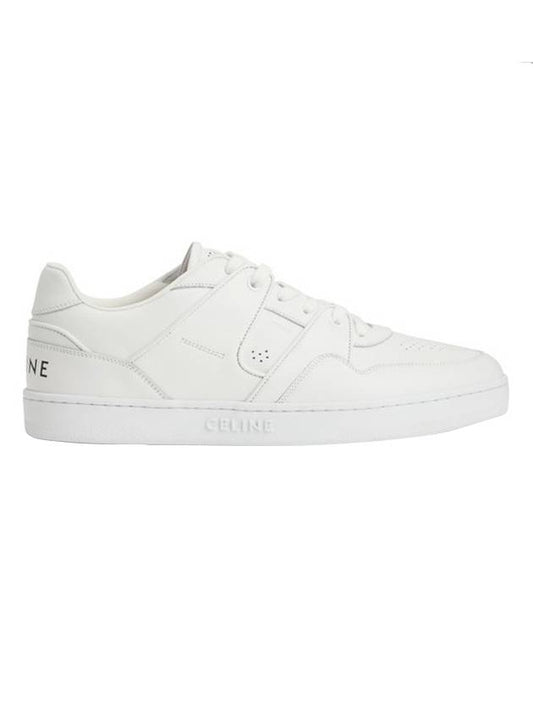 Men's Lace Up Calfskin Low-Top Sneakers Optic White - CELINE - BALAAN 1