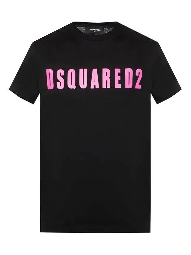 Men's Short Sleeve T-Shirt Black Pink S74GD0488S22427978X 978X - DSQUARED2 - BALAAN 1