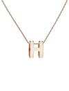 Pop-Ache H Pendant Rose Gold Necklace Blanc - HERMES - BALAAN 1