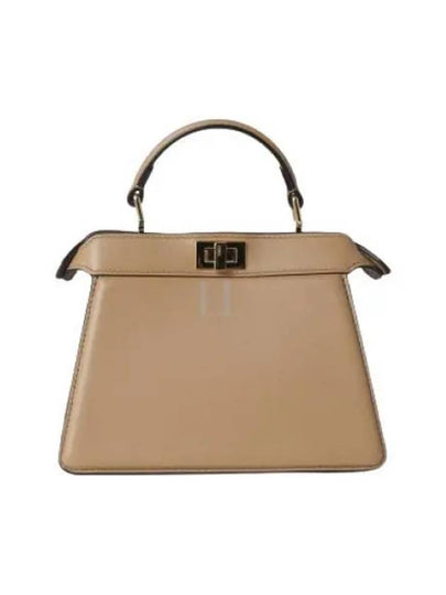 Peekaboo I See You Leather Tote Bag Beige - FENDI - BALAAN 2