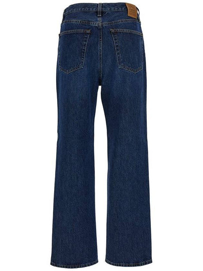 Blue High-Waisted Jeans With Logo Patch In Cotton Denim Woman - TOTEME - BALAAN 2