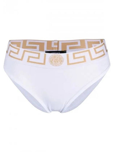 Women's Medusa Logo Creca Cotton Briefs White - VERSACE - BALAAN 1