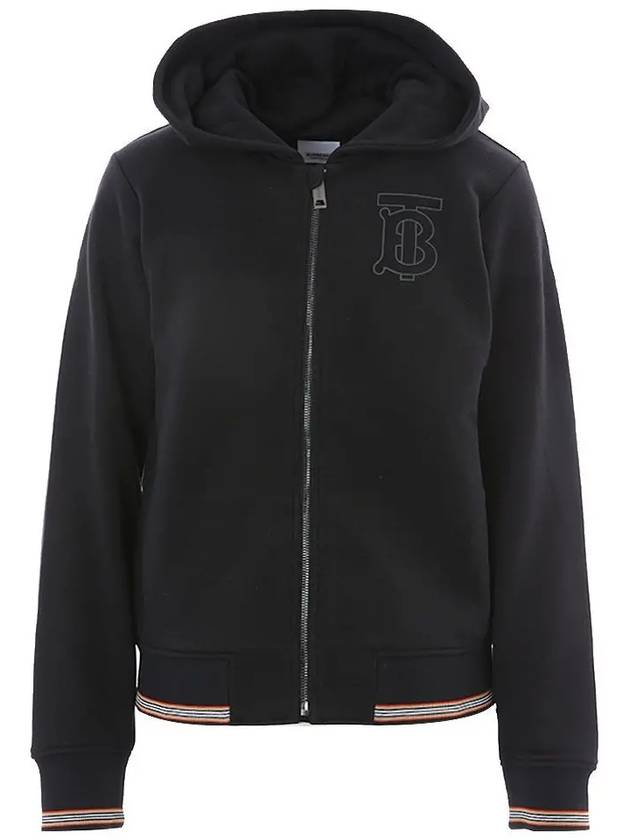 22FW 8053646 Monogram motif black hooded zipup 3Y4Y6Y - BURBERRY - BALAAN 1