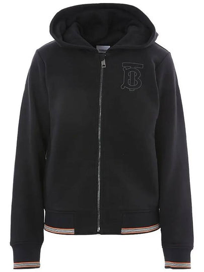 22FW 8053646 Monogram motif black hooded zipup 3Y4Y6Y - BURBERRY - BALAAN 2