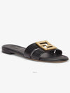 F Fold Leather Sandals Black - FENDI - BALAAN 3