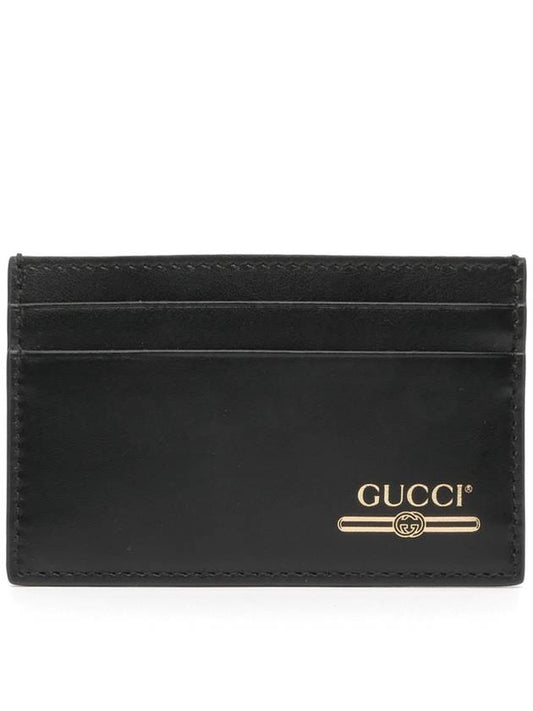 Belted Logo Leather Card Wallet Black - GUCCI - BALAAN 2