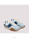 James Suede Lycra Low Top Sneakers Light Blue Cream - TOM FORD - BALAAN 3