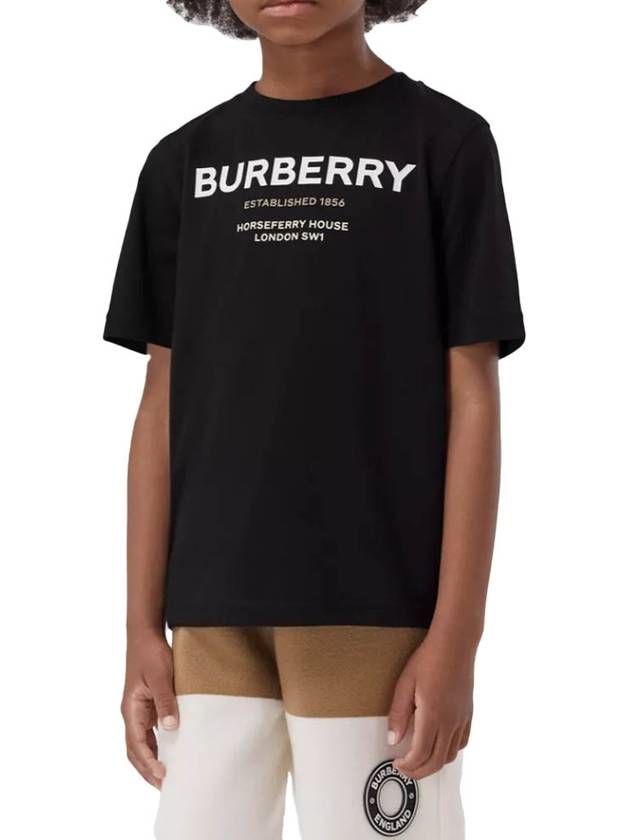 24 Black crew neck T shirt with logo 8064569130828 N BURBE A1189 - BURBERRY - BALAAN 6