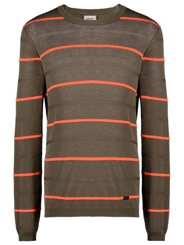 striped crew neck MILITARE SWEATER - ARMANI COLLEZIONI - BALAAN 1