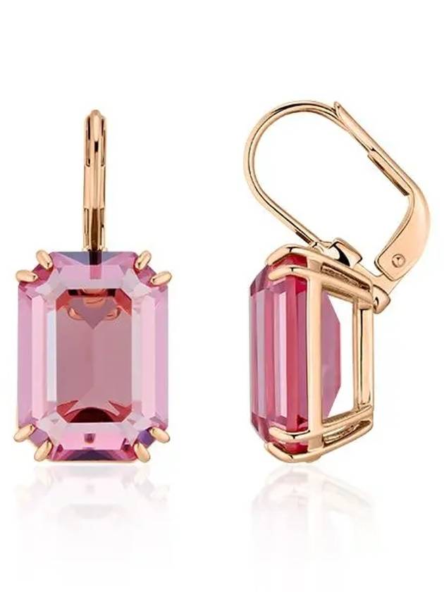 Millenia Octagon Cut Crystal Drop Earrings Pink - SWAROVSKI - BALAAN 4