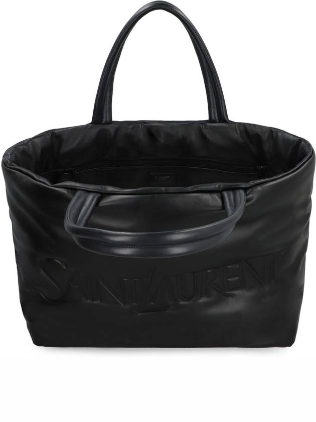 Logo Nappa Lambskin Tote Bag Black - SAINT LAURENT - BALAAN 6