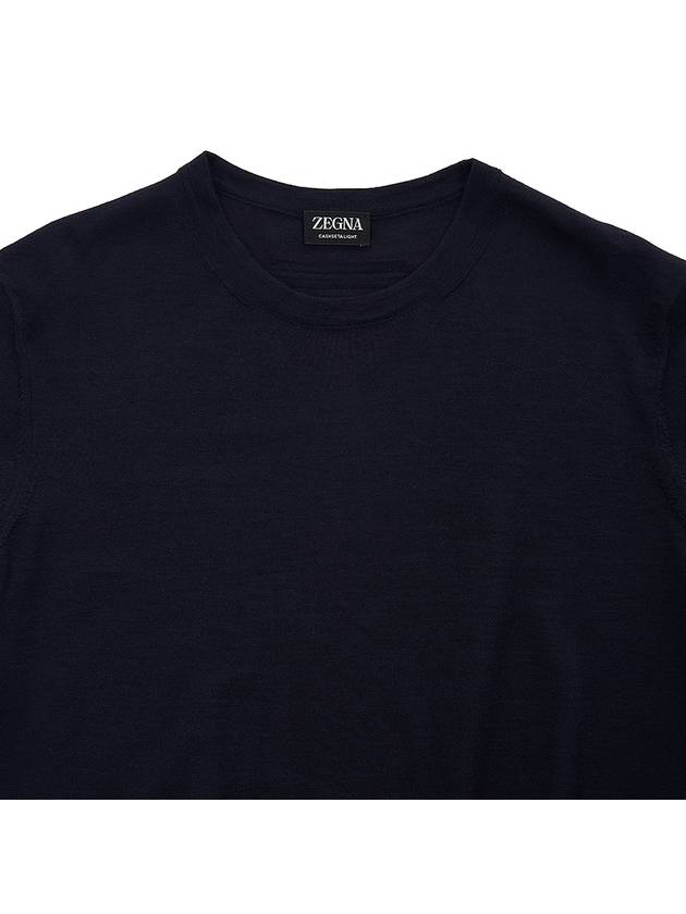 Cassetta Light Crew Neck Knit Top Navy - ERMENEGILDO ZEGNA - BALAAN 4