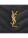 Monogram Quilted Mini Half Wallet Black - SAINT LAURENT - BALAAN 8