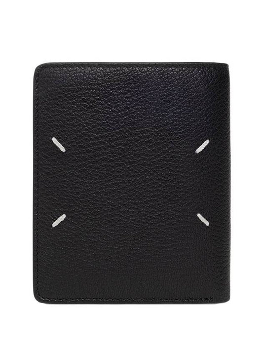 Four-Stitch Leather Half Wallet Black - MAISON MARGIELA - BALAAN 1