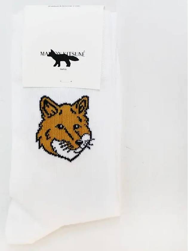 Fox Head Socks White - MAISON KITSUNE - BALAAN 3