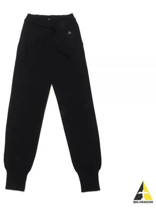 ORB Logo Drawstring Knit Leggings Black - VIVIENNE WESTWOOD - BALAAN 2