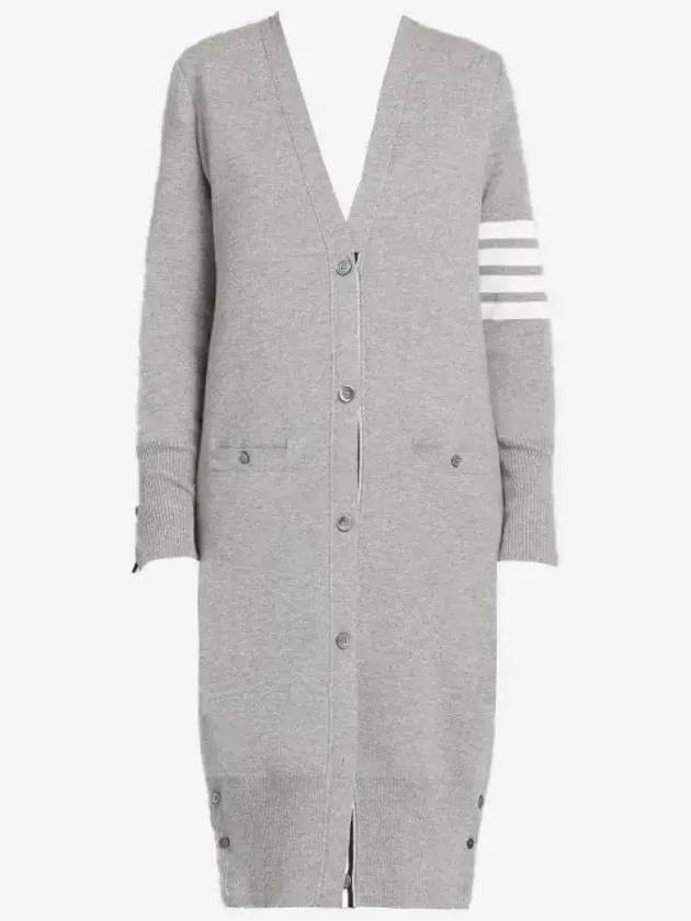 Milano Fine Merino Cardigan Light Grey - THOM BROWNE - BALAAN 2