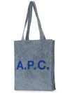 Flock Logo Rue Eco Tote Bag Blue - A.P.C. - BALAAN.