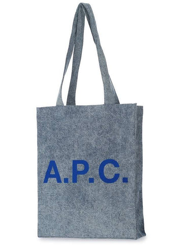 Flock Logo Rue Eco Tote Bag Blue - A.P.C. - BALAAN.