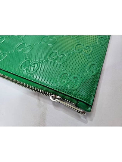 Gucci Men s Pouch GG Embossed Leather Green Clutch Exhibition Grade 625569 - LOUIS VUITTON - BALAAN 2