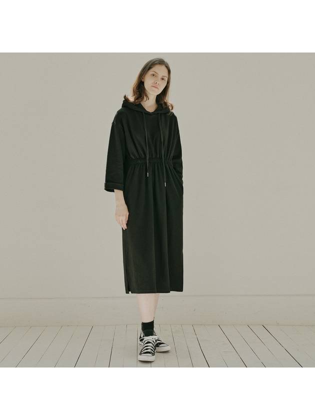 Waistband Hood Long Dress BLACK - AVANT-G - BALAAN 4