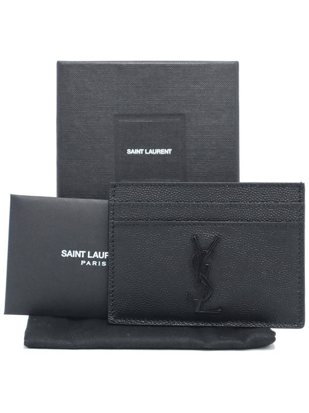 Saint Laurent 485631 Black Grande Poudre YSL Initial Card Wallet - SAINT LAURENT - BALAAN 2