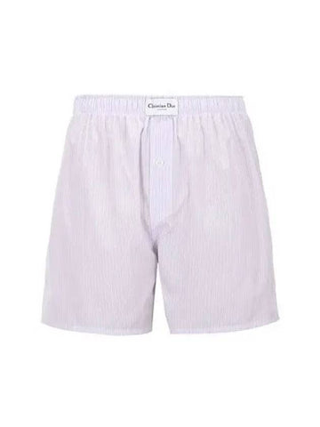 Homme Stripe Logo Trunk Underwear White Pink - DIOR - BALAAN 1