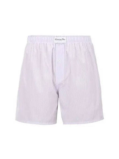 Homme Stripe Logo Trunk Underwear White Pink - DIOR - BALAAN 1