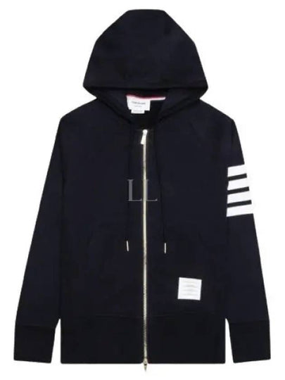 Engineered 4 Bar Diagonal Zip Up Hoodie Navy - THOM BROWNE - BALAAN 2