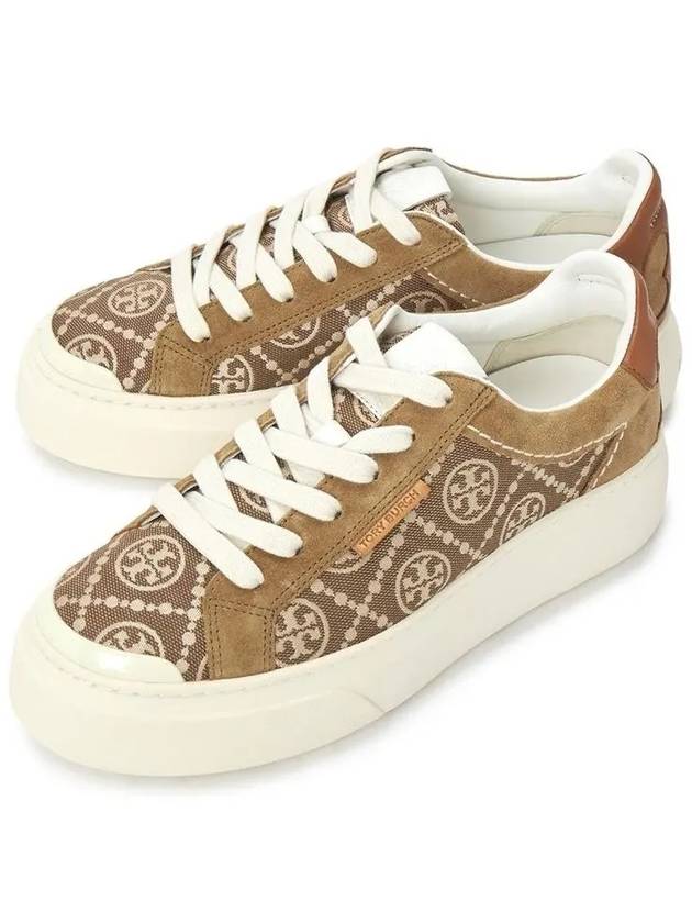 Ladybug Monogram Low Top Sneakers Brown - TORY BURCH - BALAAN 2