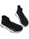 Women's Speed 2.0 Trainer Black Knit White Sole High Top Sneakers Black - BALENCIAGA - BALAAN 6