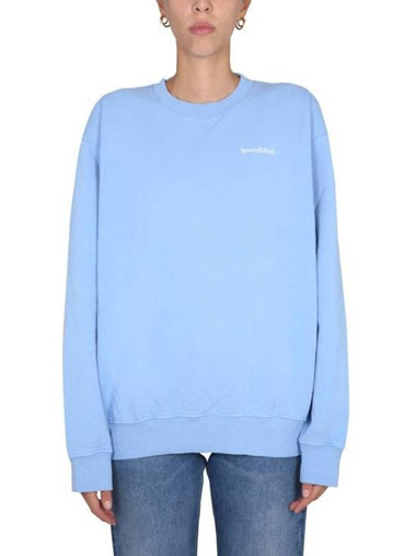 Crewneck Cotton Sweatshirt Blue - SPORTY & RICH - BALAAN 1