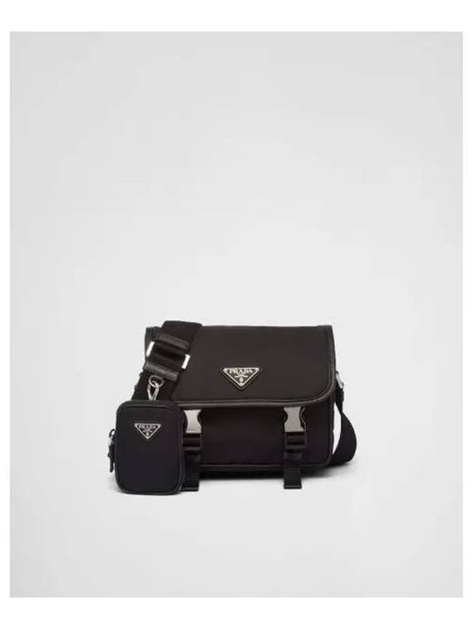 Re-Nylon Saffiano Leather Cross Bag Black - PRADA - BALAAN 2