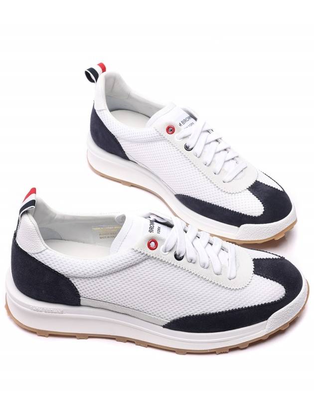 Fine Kid Suede Tech Runner Sneaker Navy - THOM BROWNE - BALAAN 7