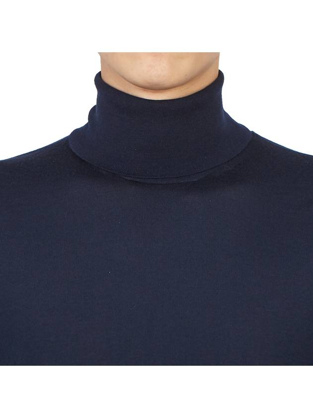 Horsebit Intarsia Wool Turtleneck Navy - GUCCI - BALAAN 7