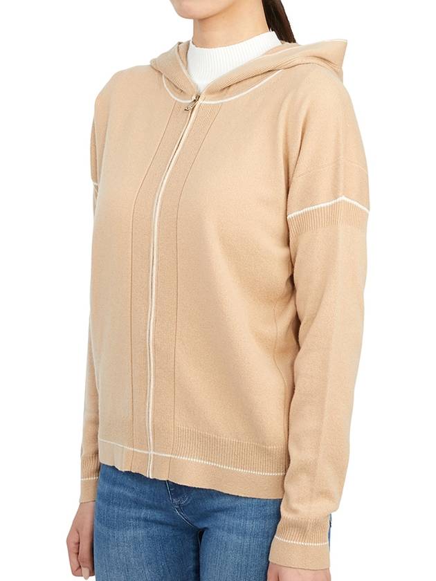 Women's Pluto Wool Cashmere Zip Up Hoodie Beige - MAX MARA - BALAAN 6