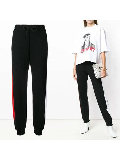 Arrow Side Cotton Track Pants Black - MSGM - BALAAN 2