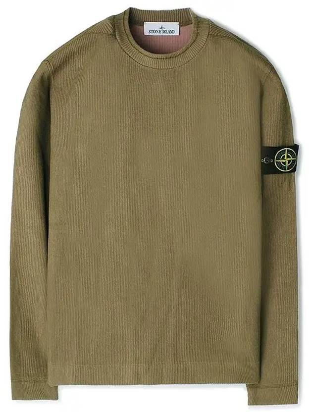 Men's Wappen Patch Crewneck Knit Sweatshirt Dark Beige - STONE ISLAND - BALAAN 2