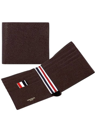 Inside RWB Top Pebble Leather Bifold Half Wallet Burgundy - THOM BROWNE - BALAAN 2