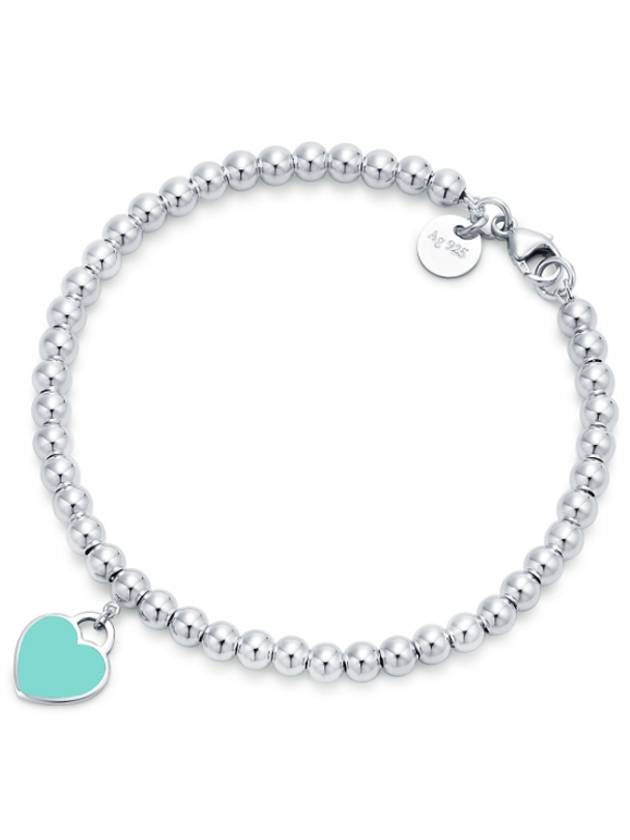 Heart Tag Bead Bracelet Blue Silver - TIFFANY & CO. - BALAAN 6