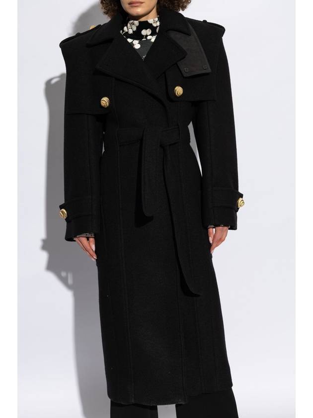 Balmain Coat With Waist Belt, Women's, Black - BALMAIN - BALAAN 3